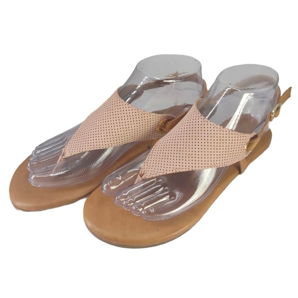 Sophia Milano‎ Womens Thong Sandals Flats Pink Leather Womens Size 6.5
